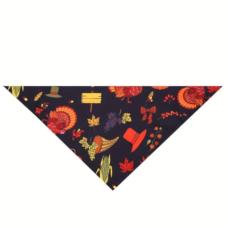 Thanksgiving Dog Scarf Double Layered Triangle Bib for Dogs and Cats Pet Towel