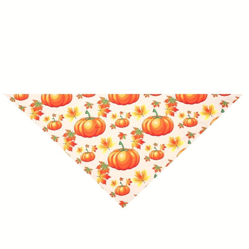 Thanksgiving Dog Scarf Double Layered Triangle Bib for Dogs and Cats Pet Towel