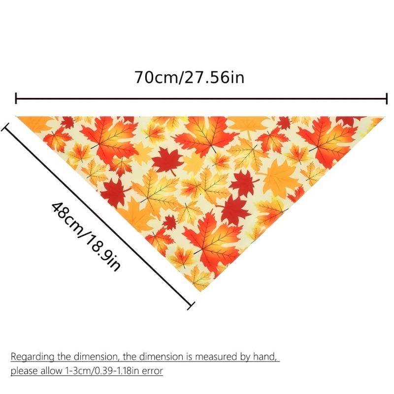 Thanksgiving Dog Scarf Double Layered Triangle Bib for Dogs and Cats Pet Towel