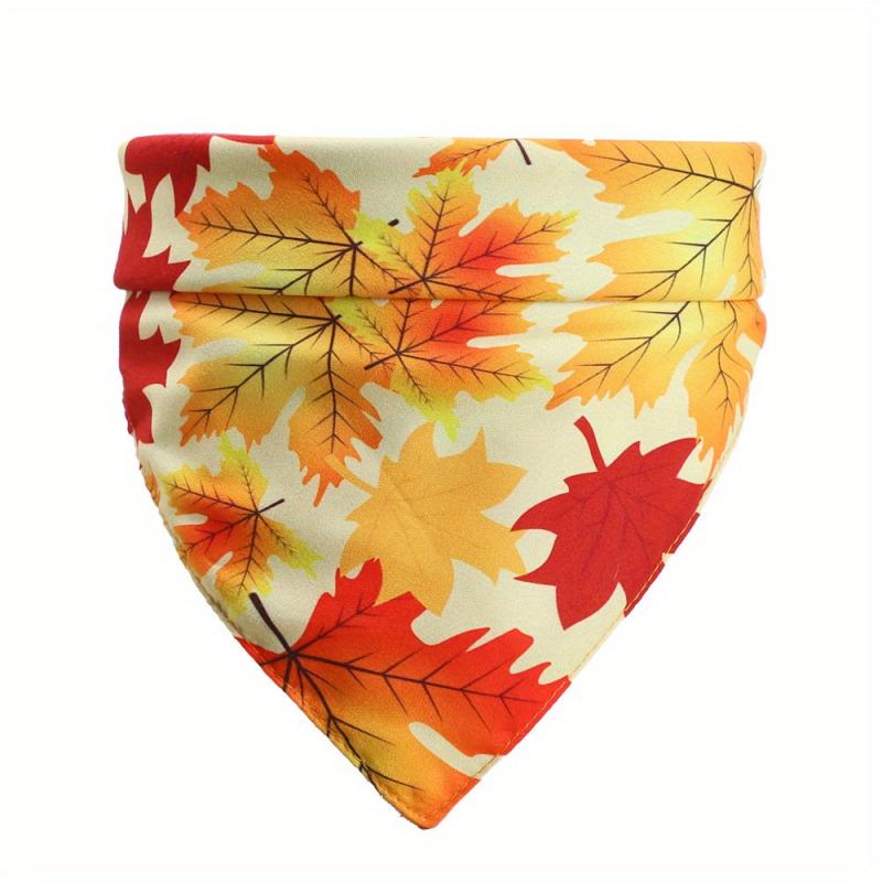Thanksgiving Dog Scarf Double Layered Triangle Bib for Dogs and Cats Pet Towel