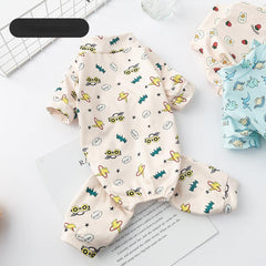 Cartoon Pet Jumpsuit Dog Pajamas Soft and Comfortable Pet Clothes