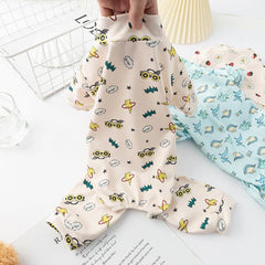 Cartoon Pet Jumpsuit Dog Pajamas Soft and Comfortable Pet Clothes