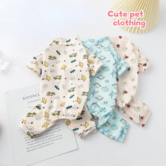 Cartoon Pet Jumpsuit Dog Pajamas Soft and Comfortable Pet Clothes