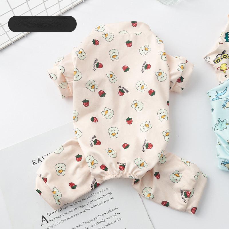 Cartoon Pet Jumpsuit Dog Pajamas Soft and Comfortable Pet Clothes