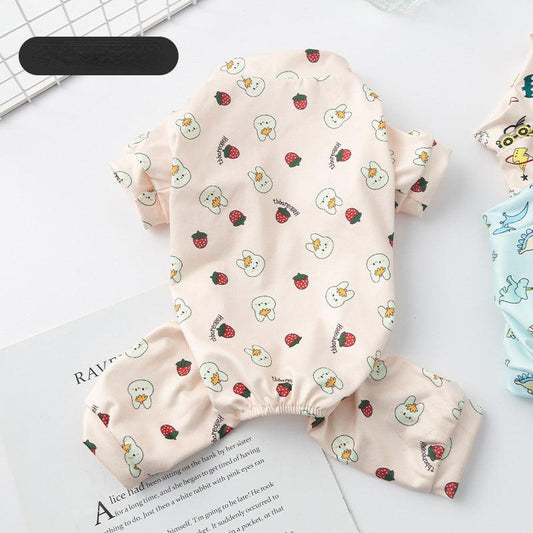 Cartoon Pet Jumpsuit Dog Pajamas Soft and Comfortable Pet Clothes