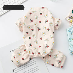 Cartoon Pet Jumpsuit Dog Pajamas Soft and Comfortable Pet Clothes