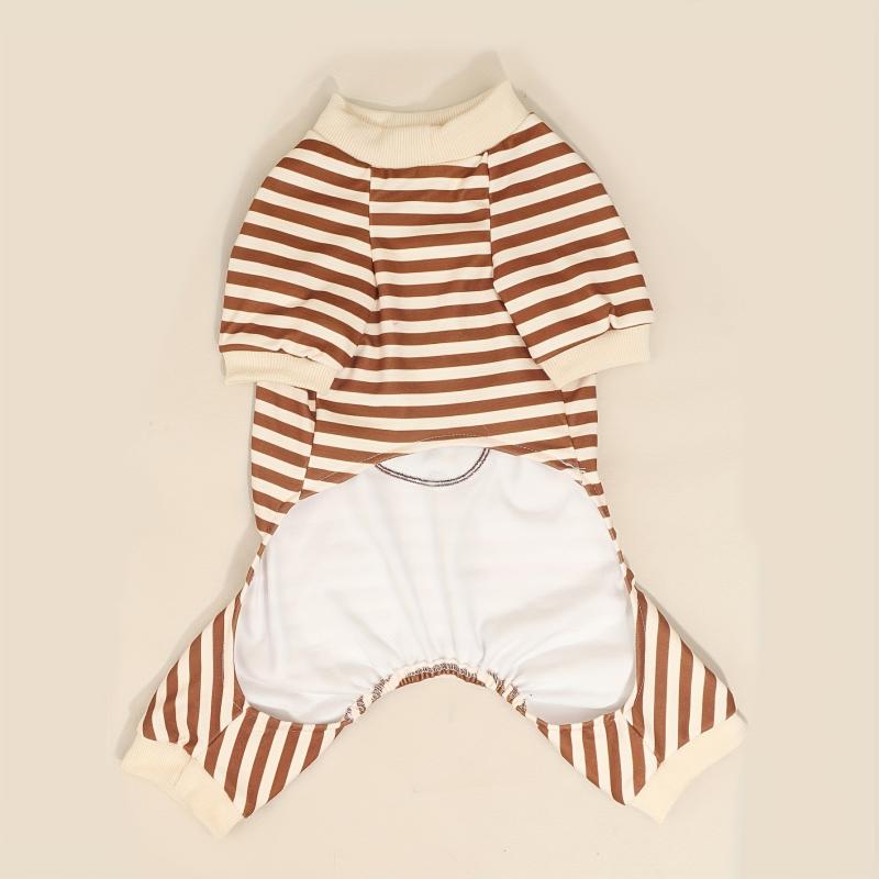 Striped Cartoon Bear Pet Jumpsuit Dog Loungewear