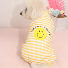 Striped Cartoon Bear Pet Jumpsuit Dog Loungewear