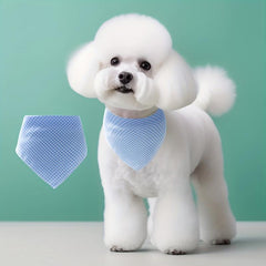Double Layer Plaid Dog Kerchief Scarf Triangle Bibs Pet Scarf