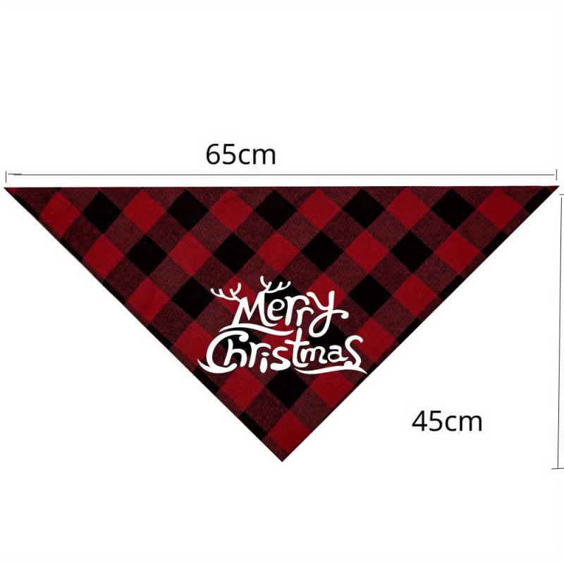 Christmas Dog Plaid Kerchief Scarf Triangle Bibs Pet Scarf