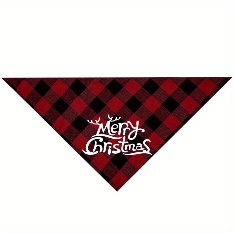 Christmas Dog Plaid Kerchief Scarf Triangle Bibs Pet Scarf