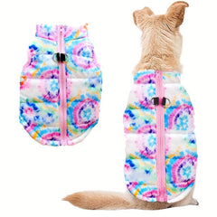 Zippered Dog Vest Sweater With Leash Attachment