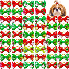 16pcs Christmas Fruit Design Bow Decor Rubber Bands for Pets