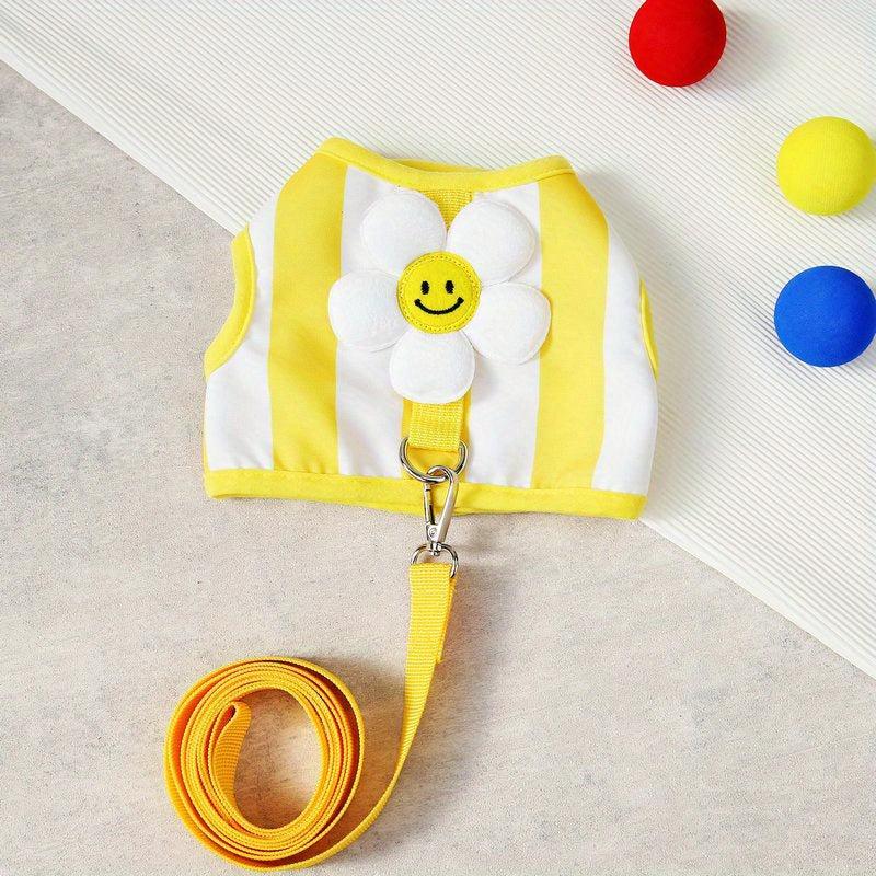 Summer Sunflower Pet Harness & Leash Set