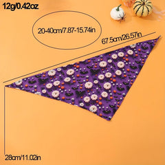 Halloween Pet Scarf Cracked Hand Bone Graphic Dog Saliva Towel