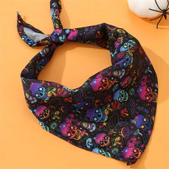 Halloween Pet Scarf Cracked Hand Bone Graphic Dog Saliva Towel