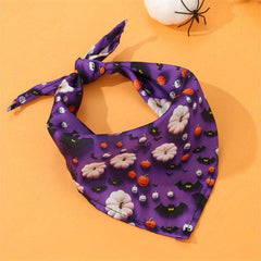 Halloween Pet Scarf Cracked Hand Bone Graphic Dog Saliva Towel