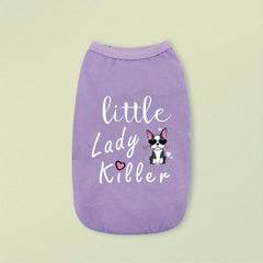 Little Lady Killer Graphic Pet Breathable Vest Dog Cat Summer Clothes
