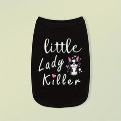Little Lady Killer Graphic Pet Breathable Vest Dog Cat Summer Clothes
