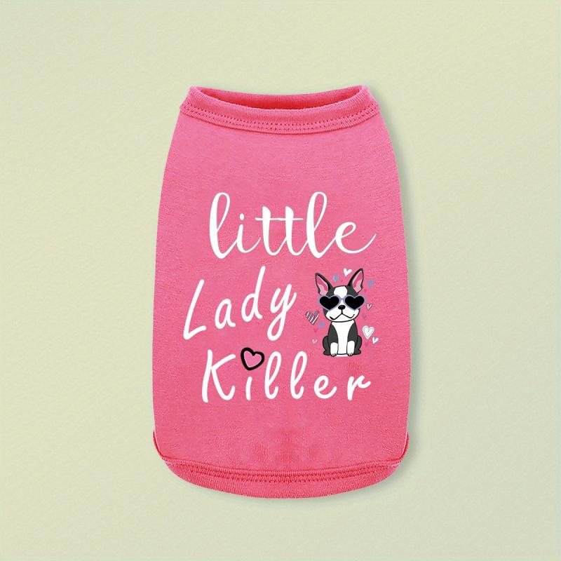 Little Lady Killer Graphic Pet Breathable Vest Dog Cat Summer Clothes