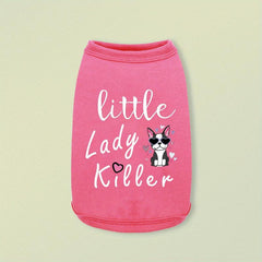Little Lady Killer Graphic Pet Breathable Vest Dog Cat Summer Clothes