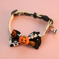 Halloween Pet Collar Kitten Dog Safety Buckle Necklace Pumpkin Ghost Graphic