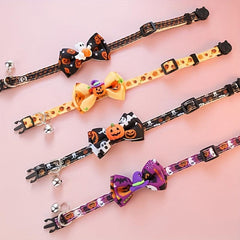 Halloween Pet Collar Kitten Dog Safety Buckle Necklace Pumpkin Ghost Graphic