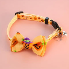 Halloween Pet Collar Kitten Dog Safety Buckle Necklace Pumpkin Ghost Graphic