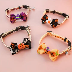 Halloween Pet Collar Kitten Dog Safety Buckle Necklace Pumpkin Ghost Graphic