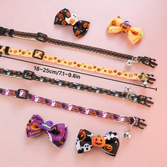 Halloween Pet Collar Kitten Dog Safety Buckle Necklace Pumpkin Ghost Graphic