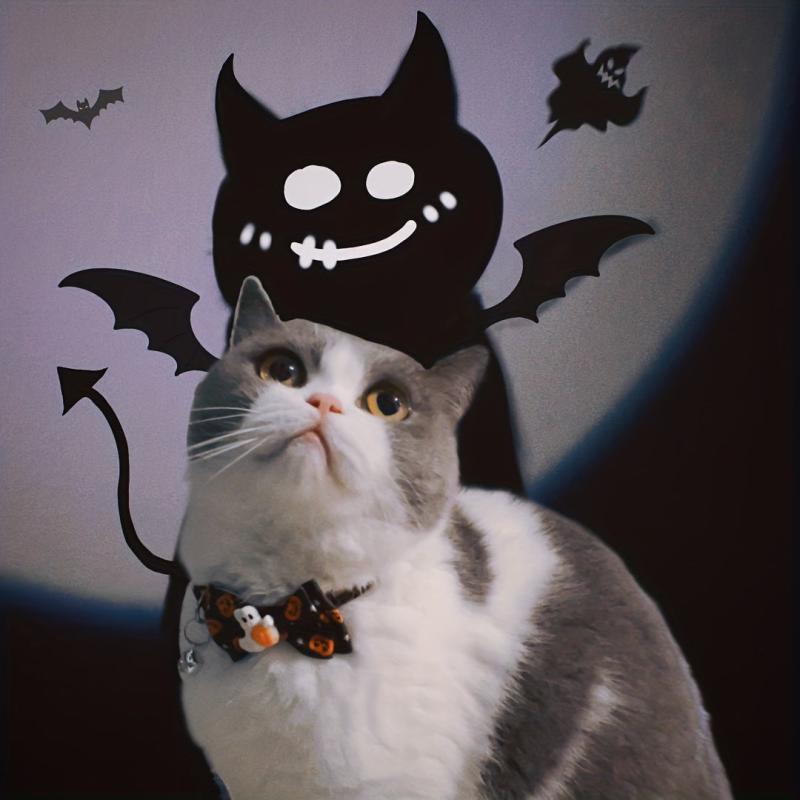 Halloween Pet Collar Kitten Dog Safety Buckle Necklace Pumpkin Ghost Graphic