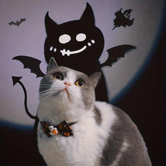 Halloween Pet Collar Kitten Dog Safety Buckle Necklace Pumpkin Ghost Graphic