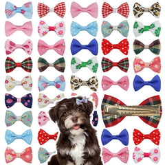 20pcs Puppy Dog Hair Bows w/ Metal Clips Hair Accessories for Stylish Look
