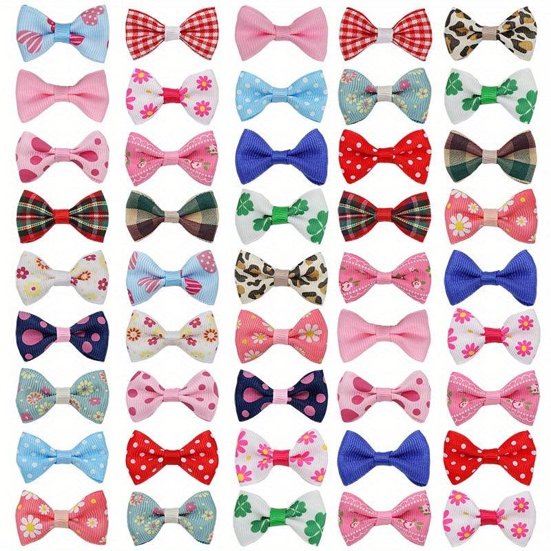 20pcs Puppy Dog Hair Bows w/ Metal Clips Hair Accessories for Stylish Look