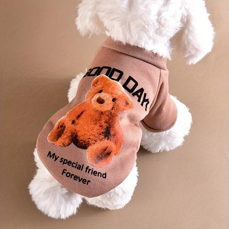 Warm and Cozy Dog Sweater with Bear Pattern