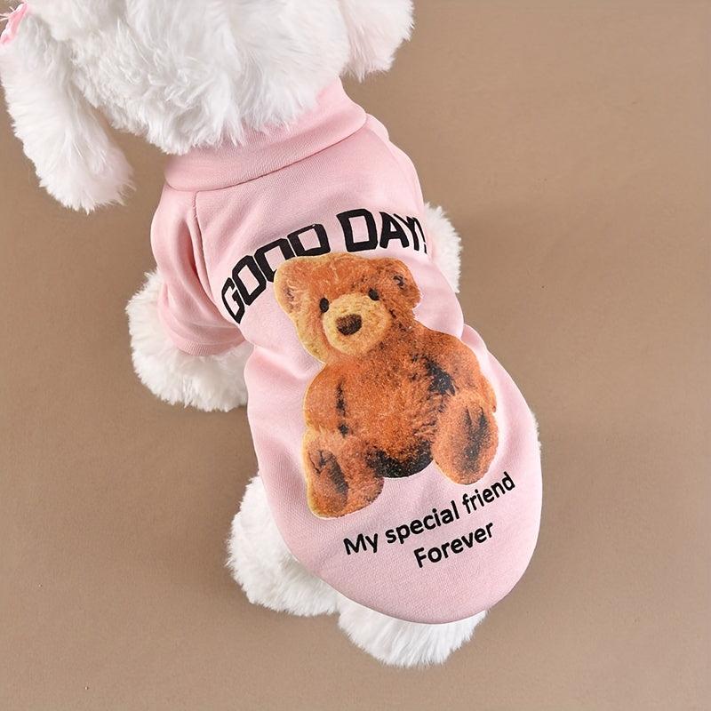 Warm and Cozy Dog Sweater with Bear Pattern