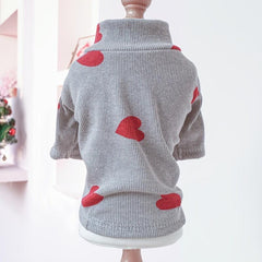 Love Heart Pattern Sweater for Small-Medium Dogs & Cats