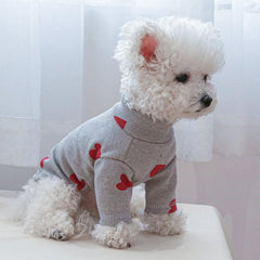 Love Heart Pattern Sweater for Small-Medium Dogs & Cats