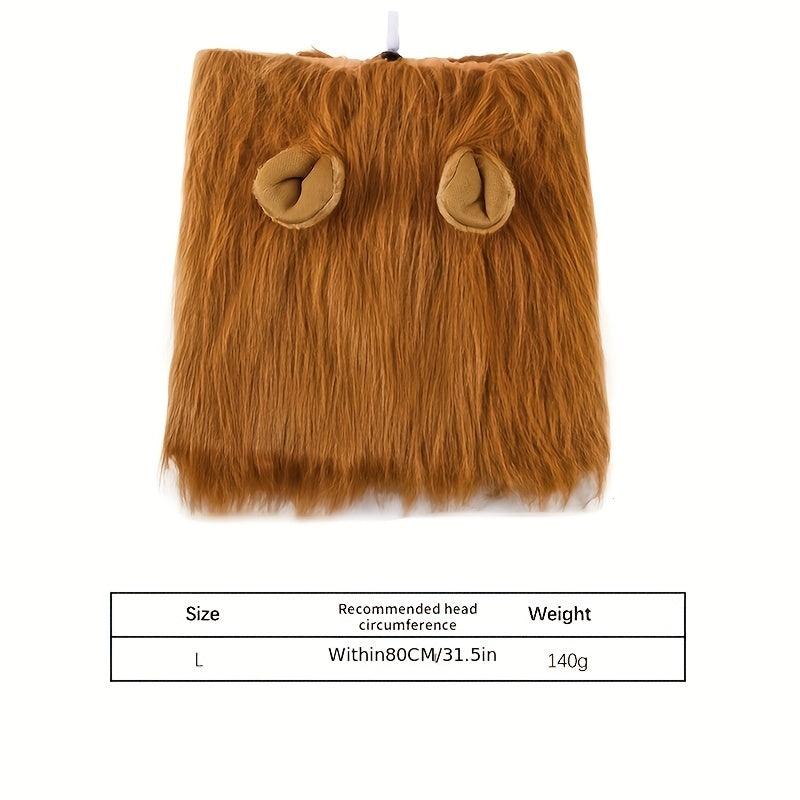 Adjustable Lion Wig with Ears for Dogs and Fun Mane Costume