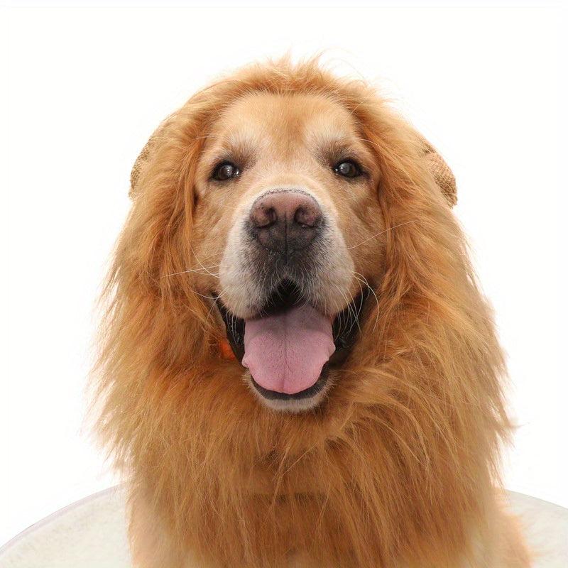 Adjustable Lion Wig with Ears for Dogs and Fun Mane Costume
