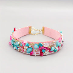 Boho Floral Stone Pet Necklace for Dogs and Cats Eye Catching Accessory