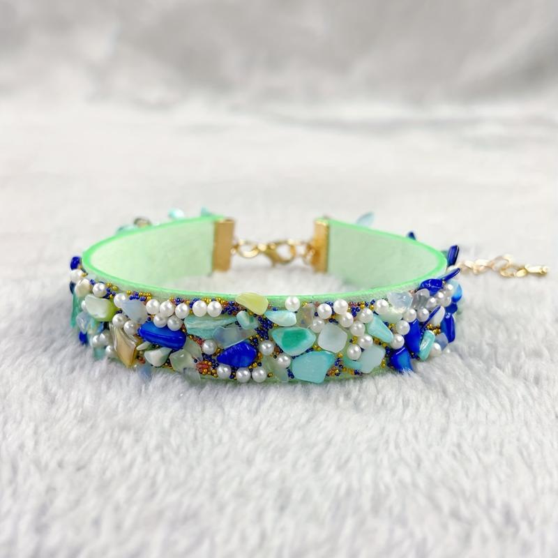 Boho Floral Stone Pet Necklace for Dogs and Cats Eye Catching Accessory