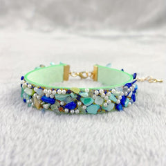 Boho Floral Stone Pet Necklace for Dogs and Cats Eye Catching Accessory