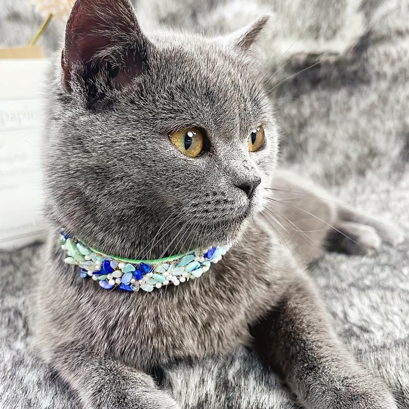 Boho Floral Stone Pet Necklace for Dogs and Cats Eye Catching Accessory