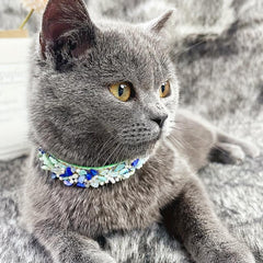 Boho Floral Stone Pet Necklace for Dogs and Cats Eye Catching Accessory