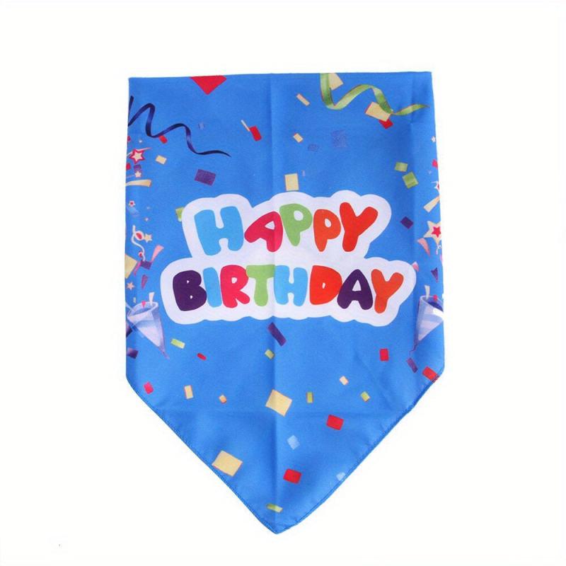 Pet Birthday Triangle Scarf Dog Bibs Dog Saliva Towel Pet Birthday