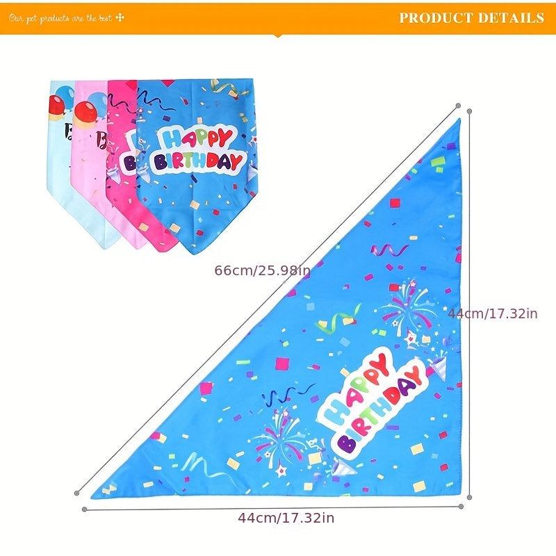 Pet Birthday Triangle Scarf Dog Bibs Dog Saliva Towel Pet Birthday