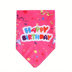 Pet Birthday Triangle Scarf Dog Bibs Dog Saliva Towel Pet Birthday