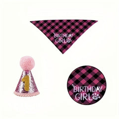 Pet Birthday Bandana & Hat Set for Cats and Dogs