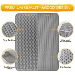Waterproof Cat Litter Trapping Mat Washable Double Layer Non slip Cat Mat